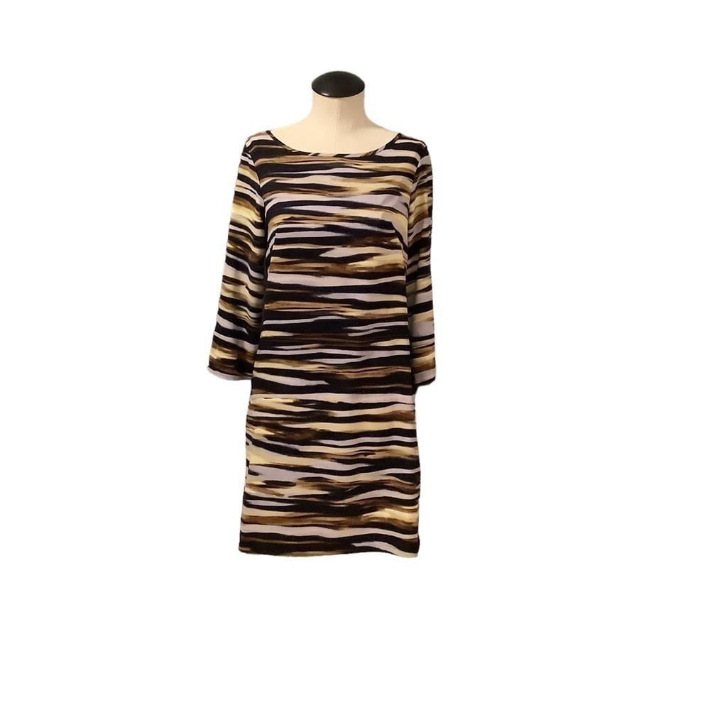 NINE WEST Abstract Animal Print Silky Mini Dress‎ Size 4